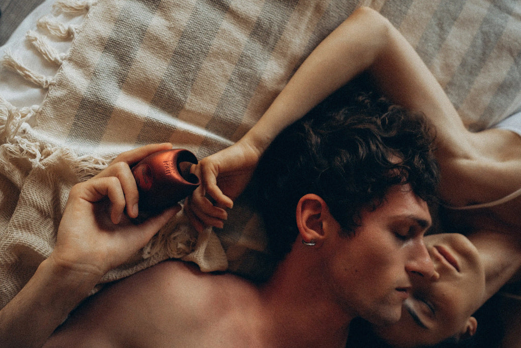 A couple exploring the manwan tapping stimulator sub.one