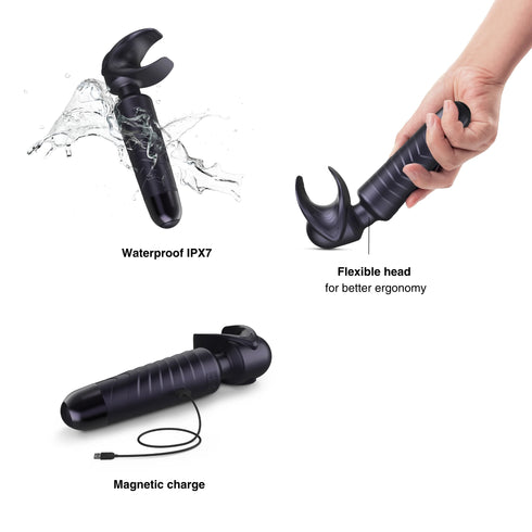 Vibrating Male Masturbator Man.Wand Evo Black Plum Features